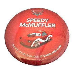 Disney Pixar Cars Land Red Speedy McMuffler Button